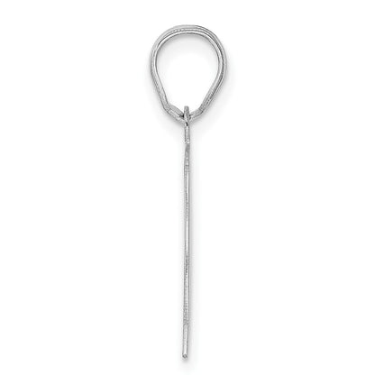14K White Gold Polished Etched Number 71 Pendant
