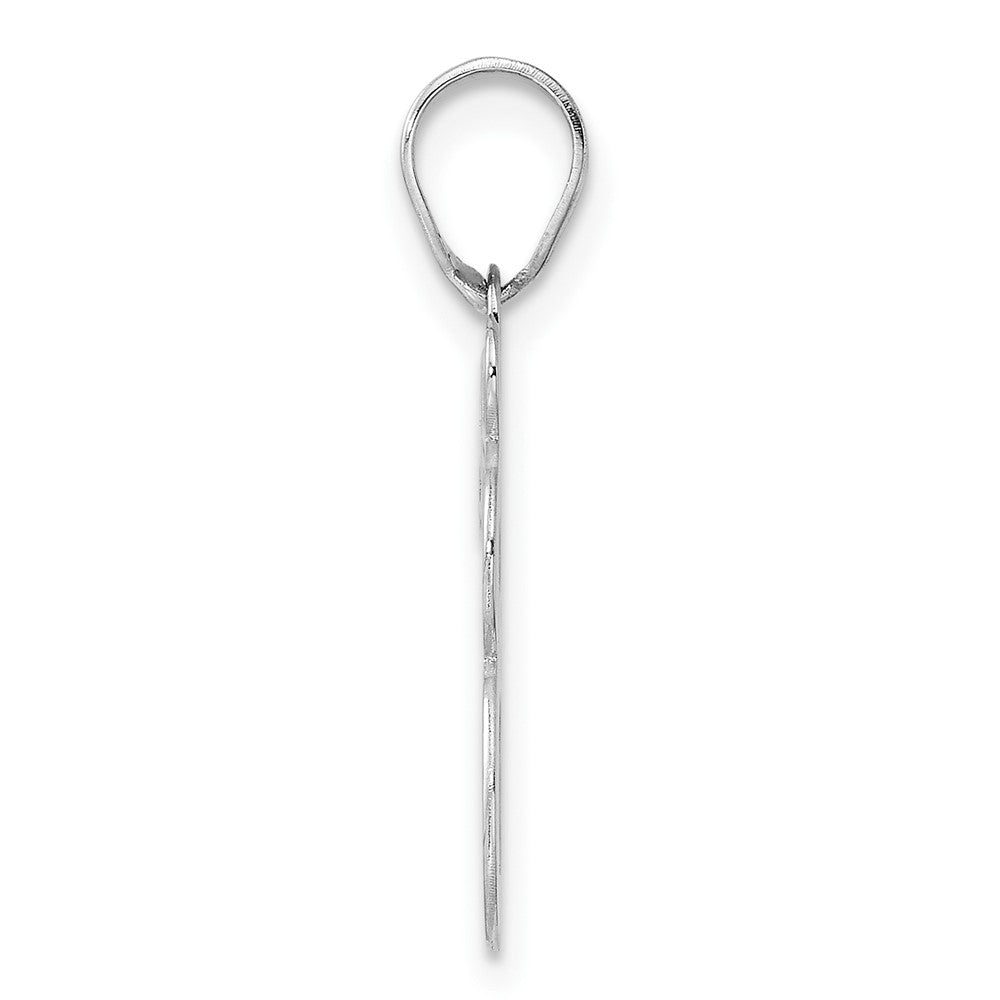 14K White Gold Polished Etched Number 78 Pendant