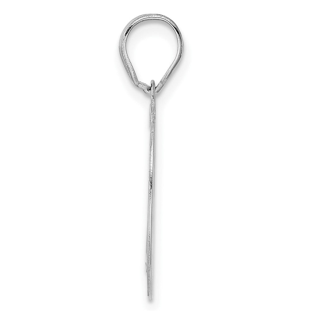 14K White Gold Polished Etched Number 79 Pendant