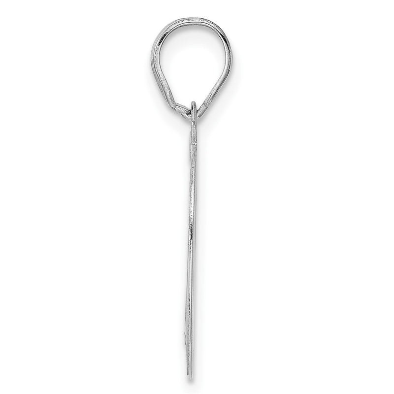 14K White Gold Polished Etched Number 79 Pendant
