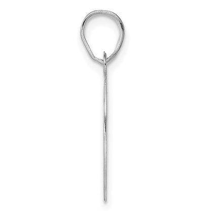14K White Gold Polished Etched Number 80 Pendant