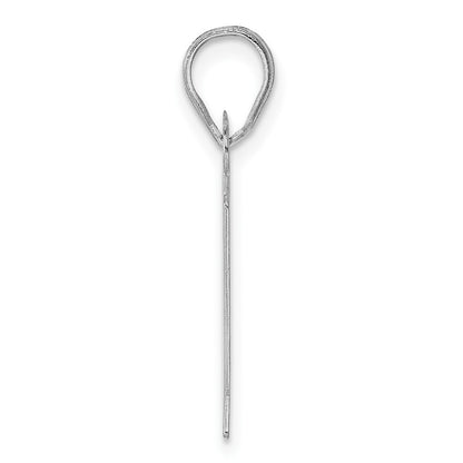 14K White Gold Polished Etched Number 81 Pendant