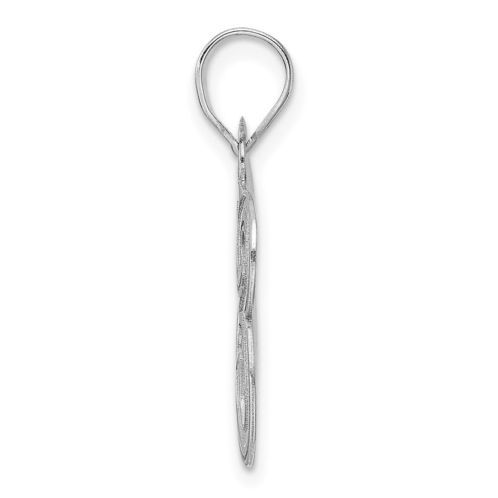 14K White Gold Polished Etched Number 83 Pendant