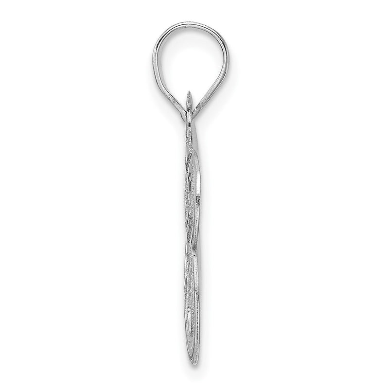 14K White Gold Polished Etched Number 83 Pendant