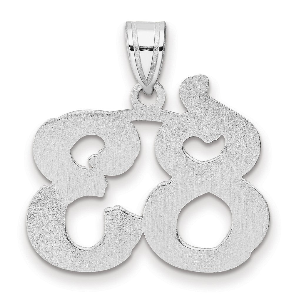 14K White Gold Polished Etched Number 83 Pendant