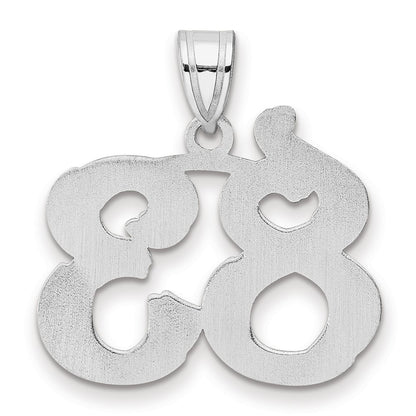 14K White Gold Polished Etched Number 83 Pendant