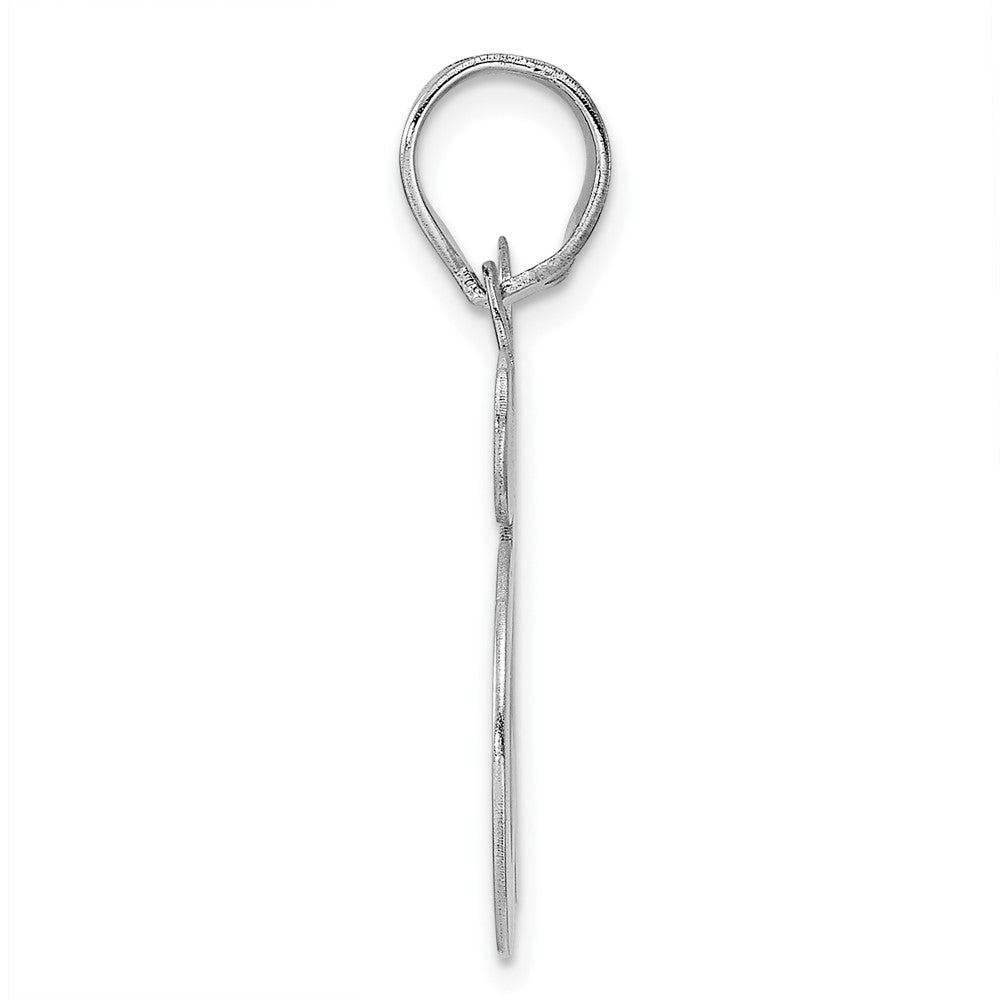 14K White Gold Polished Etched Number 85 Pendant