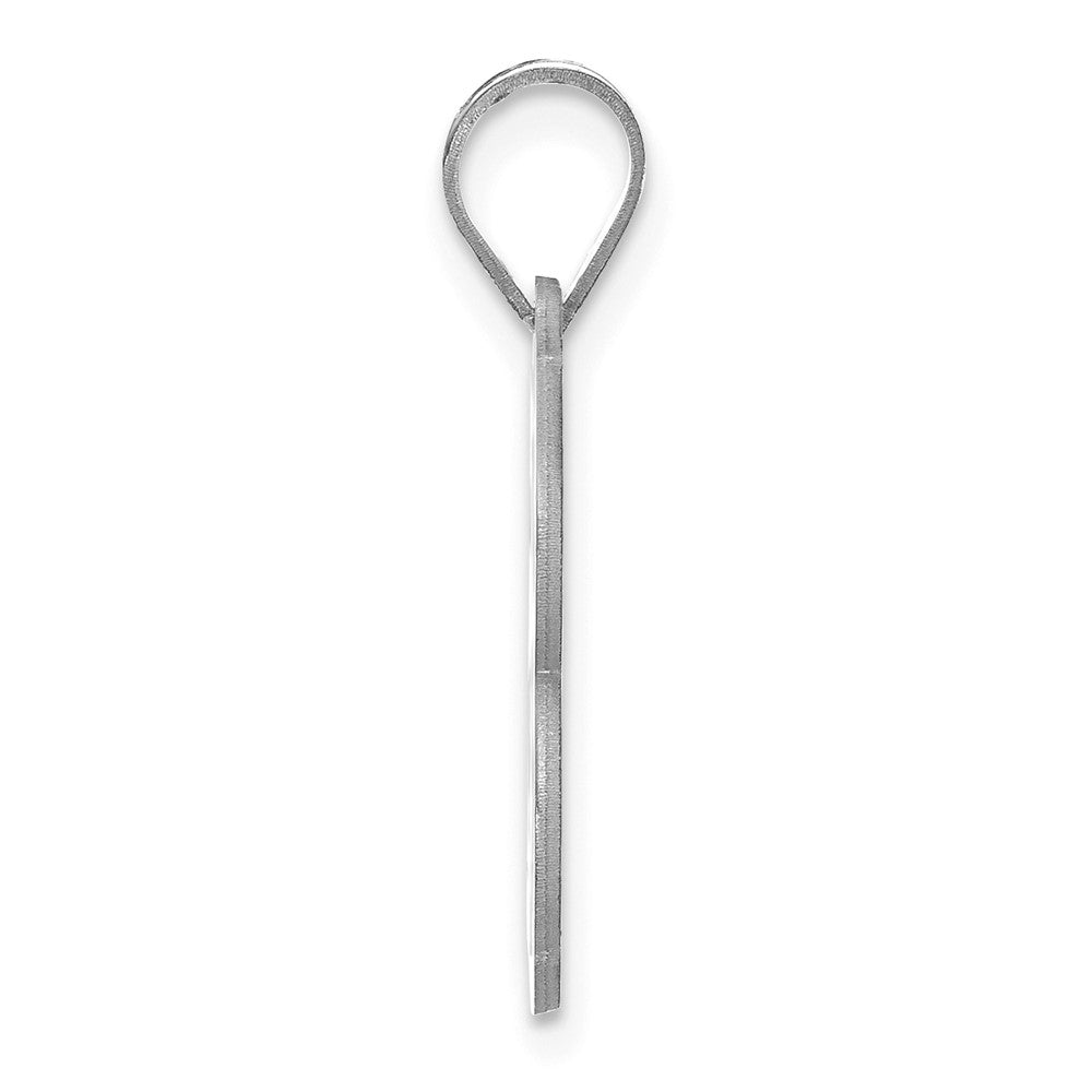 14K White Gold Polished Etched Number 86 Pendant