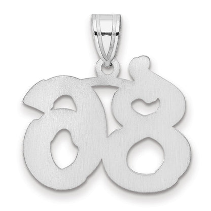 14K White Gold Polished Etched Number 86 Pendant