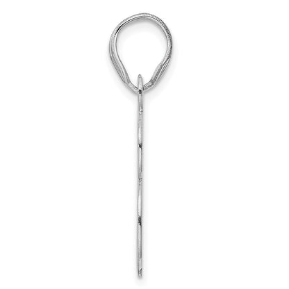 14K White Gold Polished Etched Number 88 Pendant