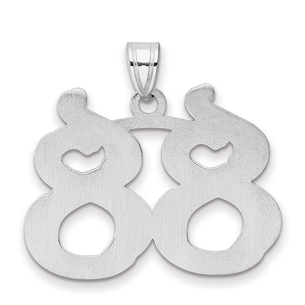 14K White Gold Polished Etched Number 88 Pendant