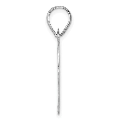 14K White Gold Polished Etched Number 89 Pendant