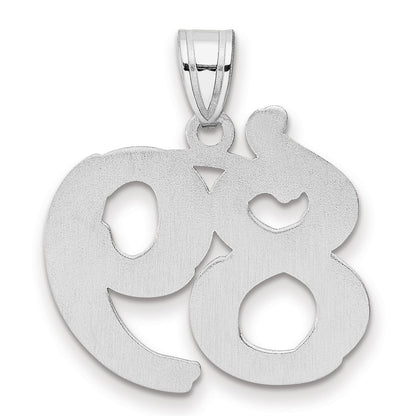 14K White Gold Polished Etched Number 89 Pendant