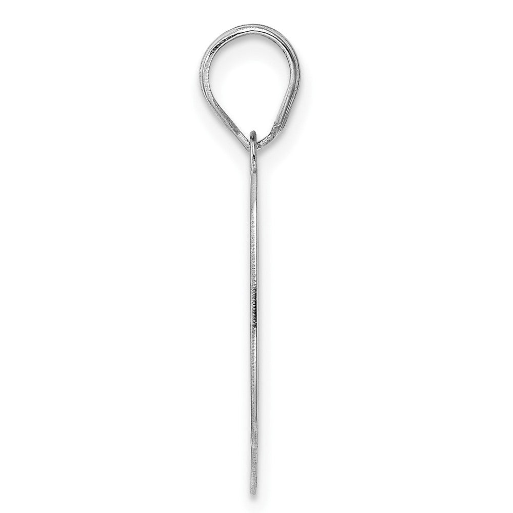 14K White Gold Polished Etched Number 90 Pendant