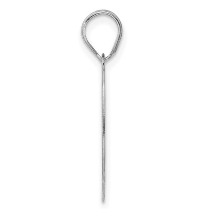 14K White Gold Polished Etched Number 90 Pendant