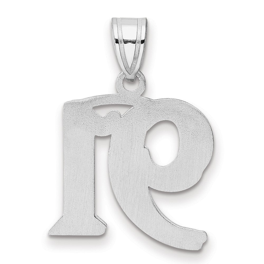 14K White Gold Polished Etched Number 91 Pendant