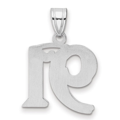 14K White Gold Polished Etched Number 91 Pendant