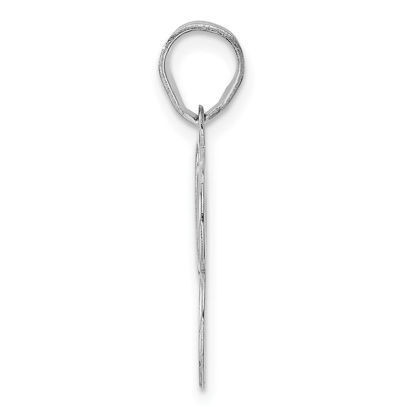 14K White Gold Polished Etched Number 93 Pendant