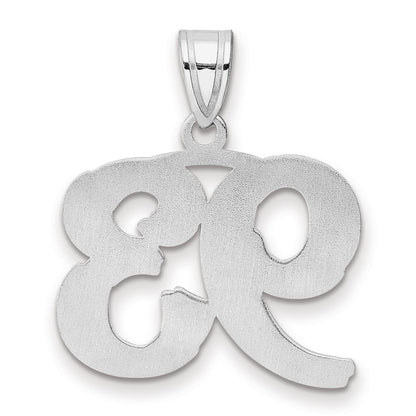 14K White Gold Polished Etched Number 93 Pendant