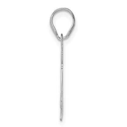 14K White Gold Polished Etched Number 94 Pendant