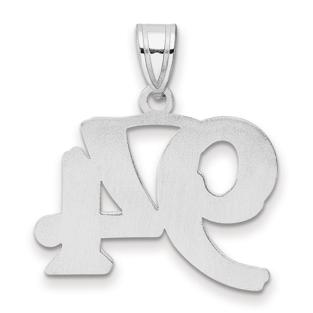 14K White Gold Polished Etched Number 94 Pendant
