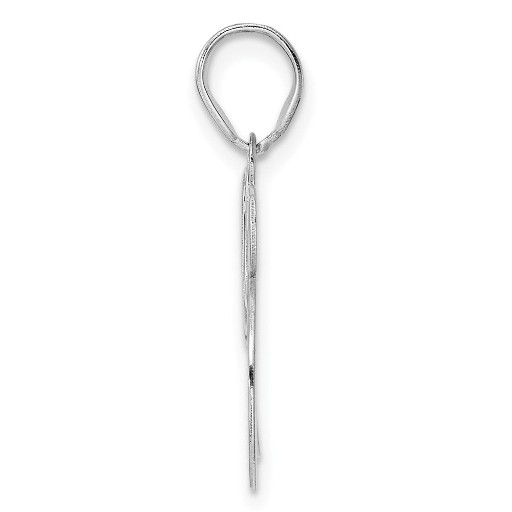 14K White Gold Polished Etched Number 95 Pendant