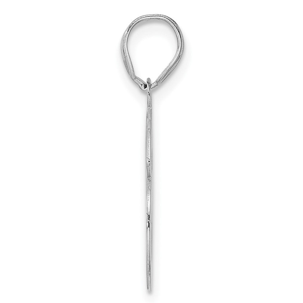 14K White Gold Polished Etched Number 96 Pendant