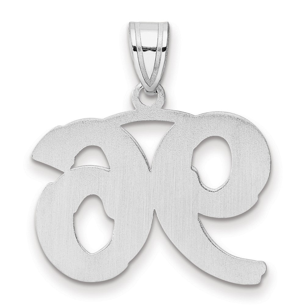 14K White Gold Polished Etched Number 96 Pendant