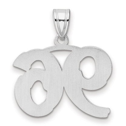 14K White Gold Polished Etched Number 96 Pendant