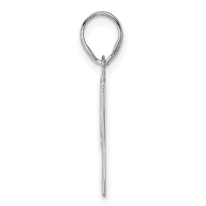 14K White Gold Polished Etched Number 97 Pendant