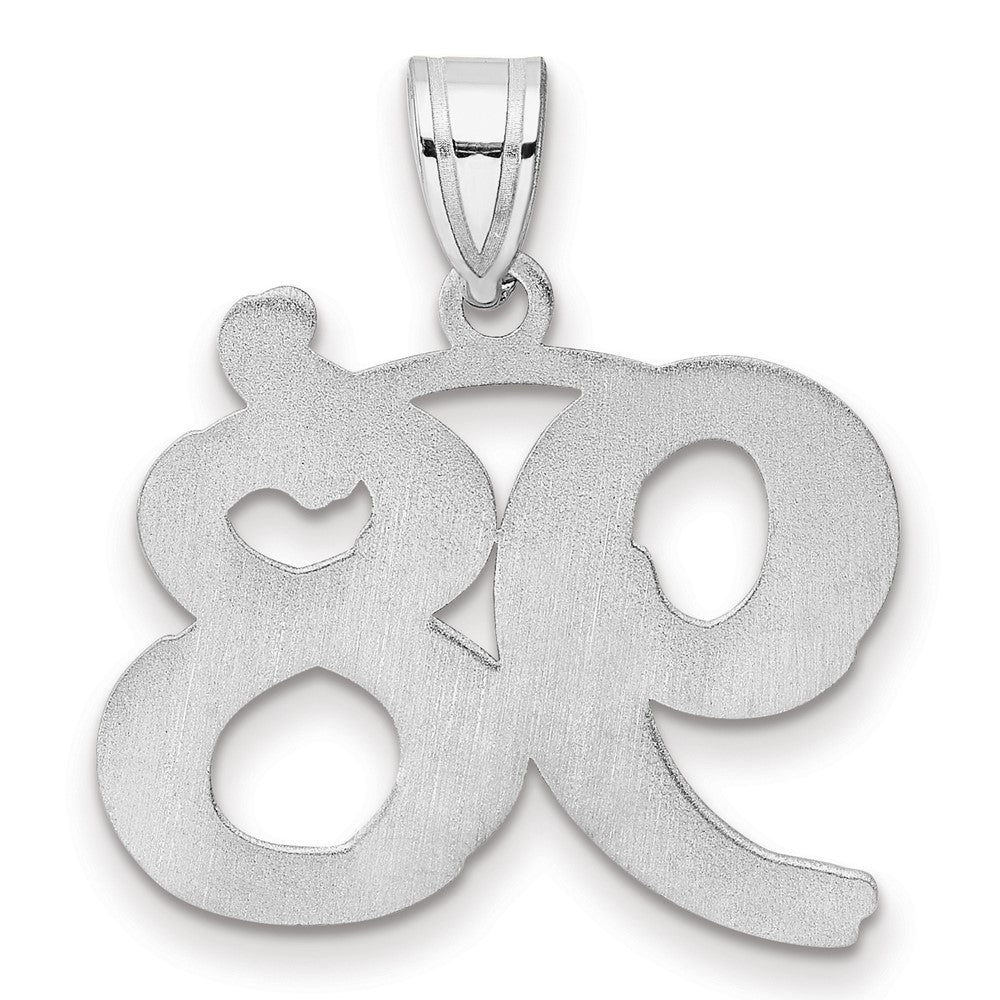 14K White Gold Polished Etched Number 98 Pendant
