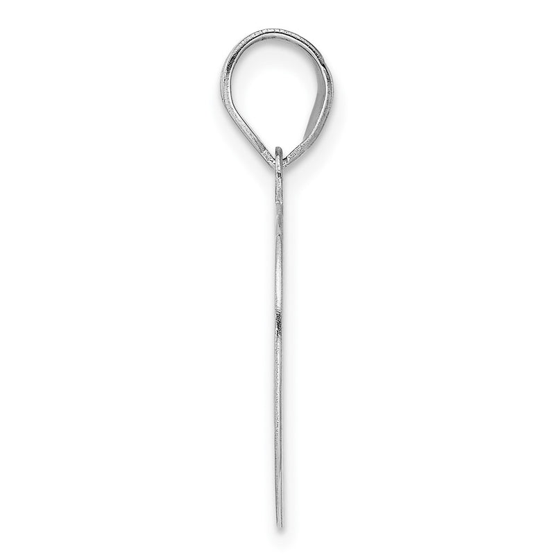 14K White Gold Polished Etched Number 99 Pendant