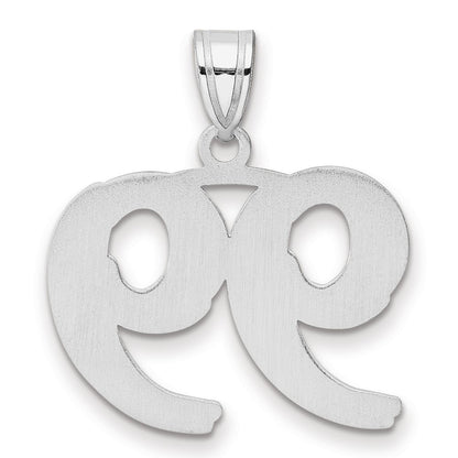 14K White Gold Polished Etched Number 99 Pendant