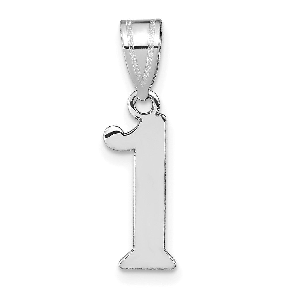 14K White Gold Polished Number 1 Pendant