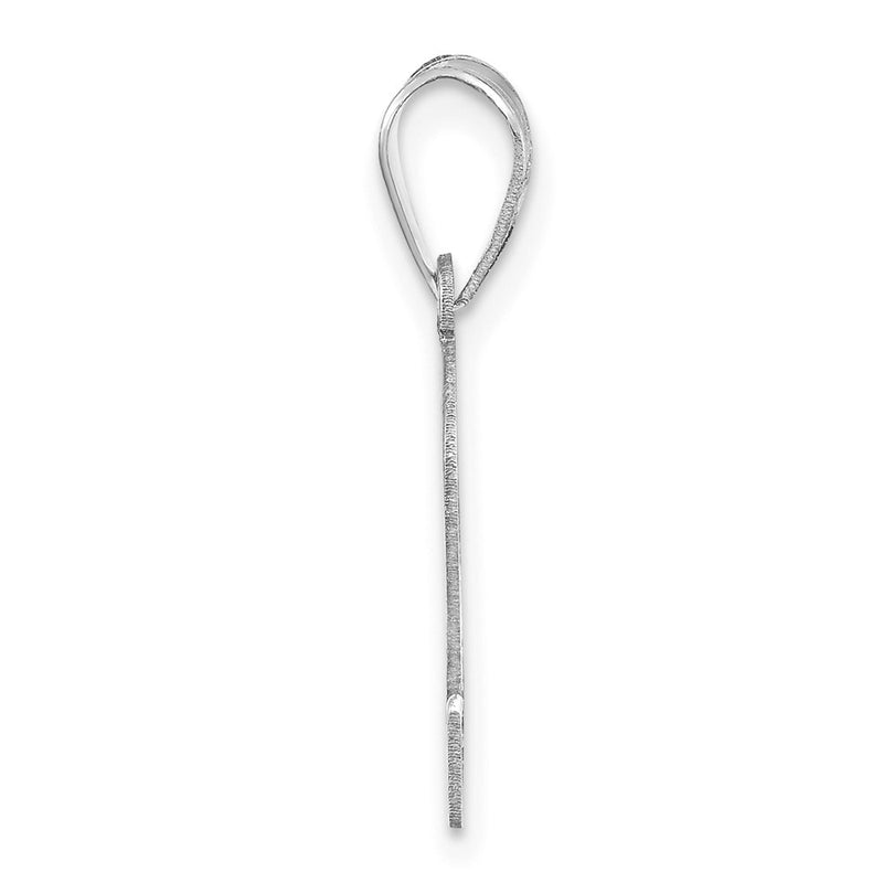 14K White Gold Polished Number 2 Pendant