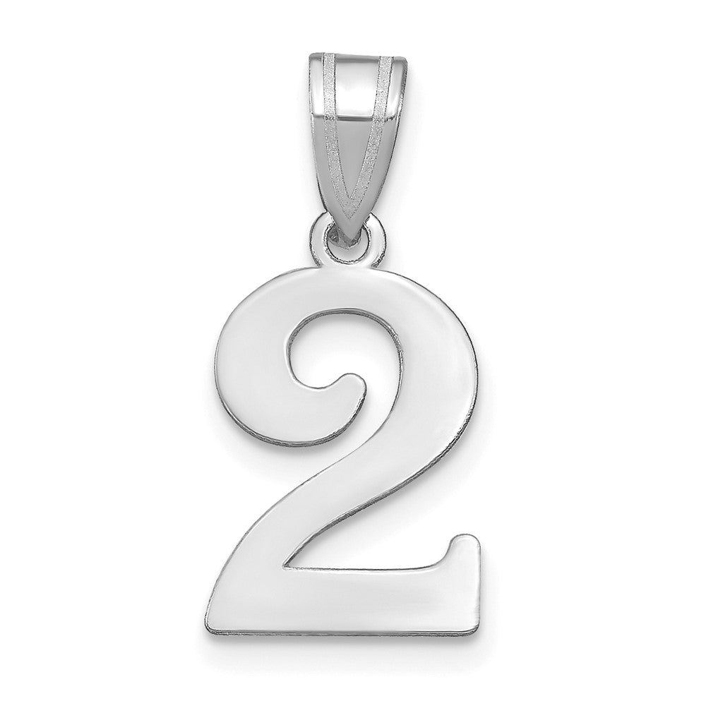 14K White Gold Polished Number 2 Pendant
