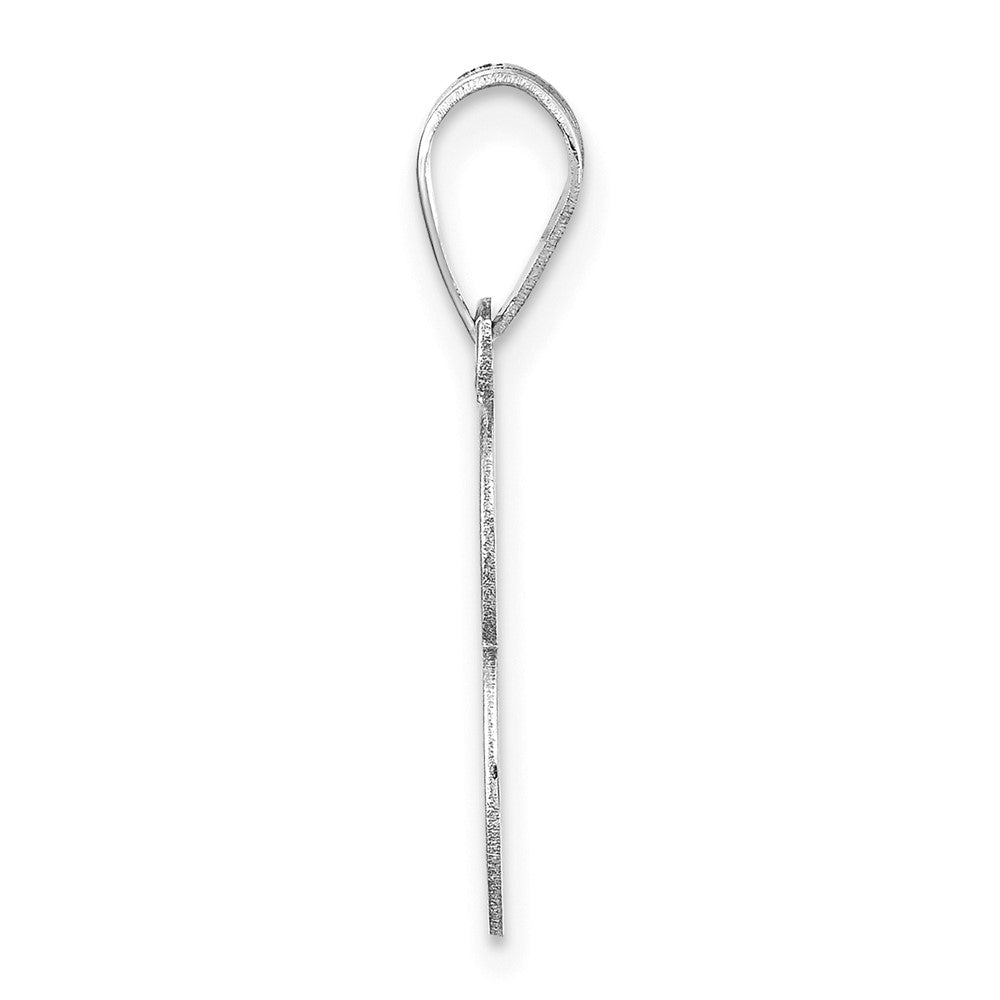 14K White Gold Polished Number 3 Pendant