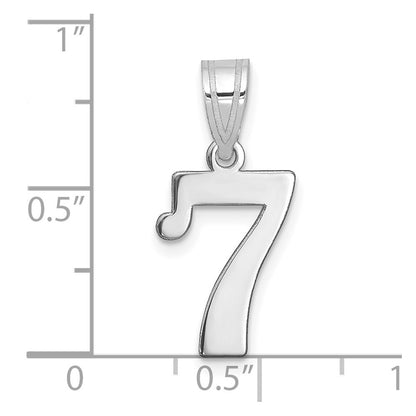 14K White Gold Polished Number 7 Pendant