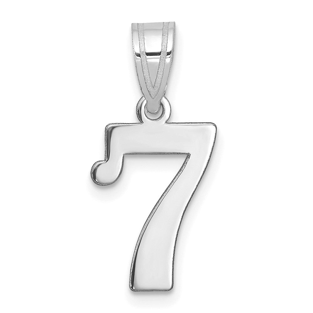 14K White Gold Polished Number 7 Pendant