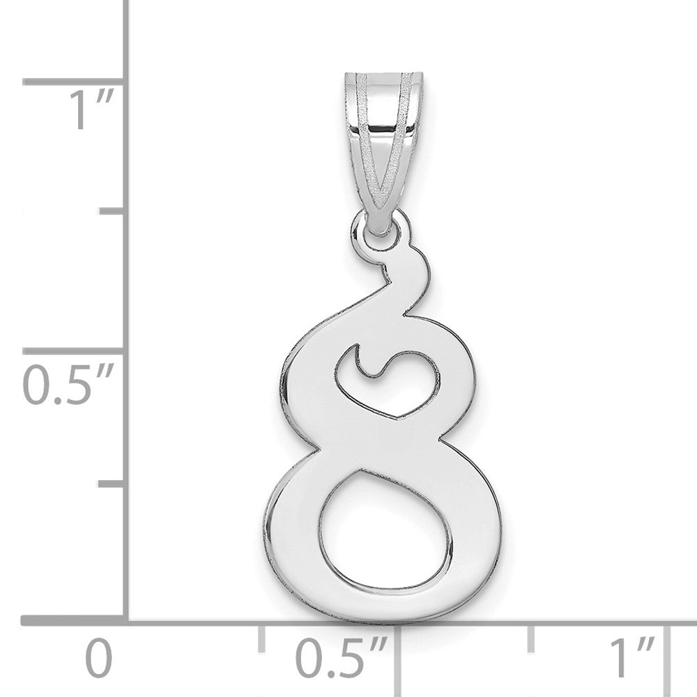 14K White Gold Polished Number 8 Pendant