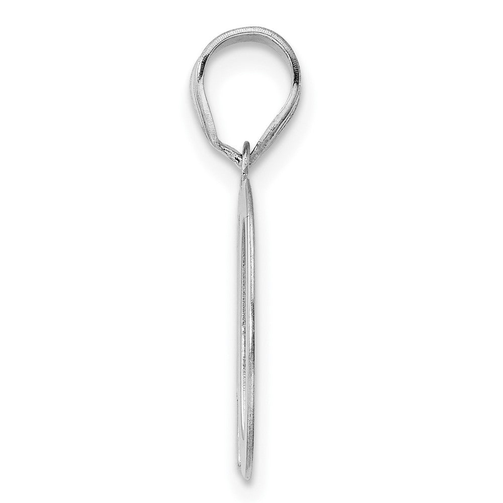14K White Gold Polished Number 10 Pendant