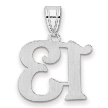 14K White Gold Polished Number 13 Pendant