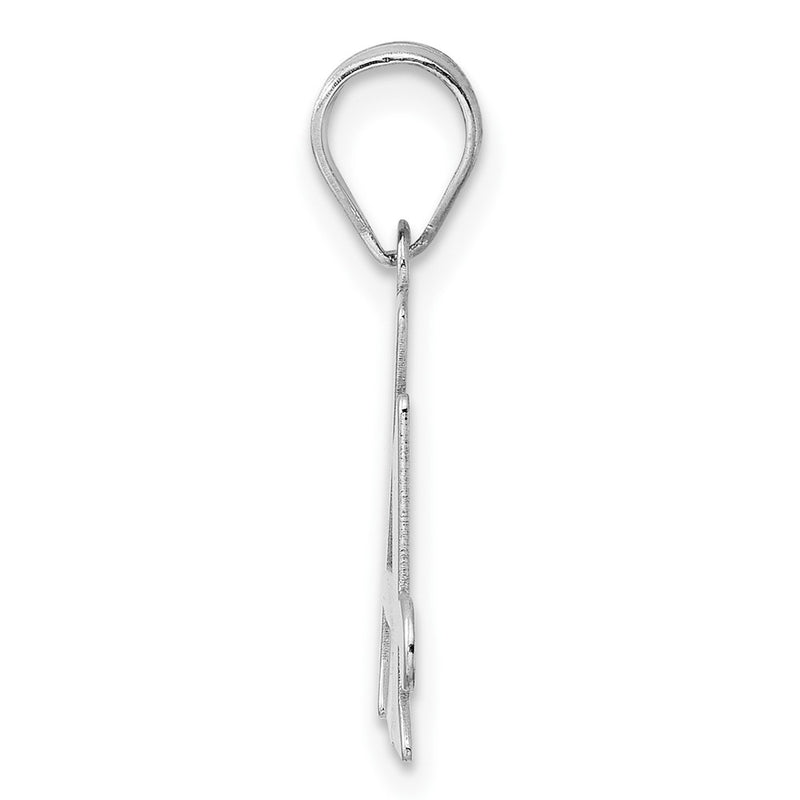 14K White Gold Polished Number 14 Pendant