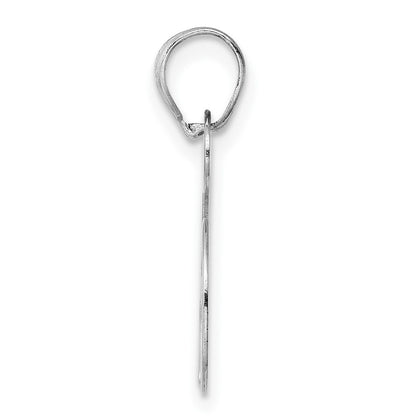 14K White Gold Polished Number 15 Pendant