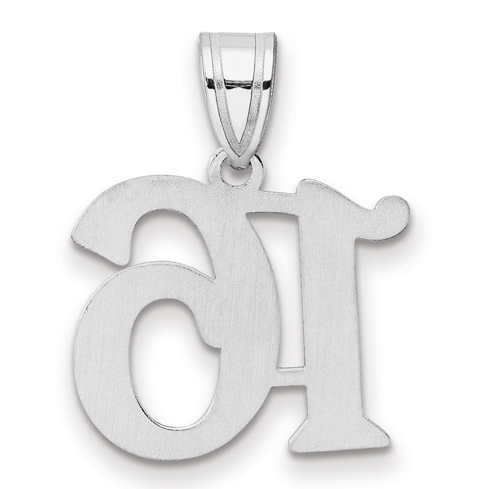 14K White Gold Polished Number 16 Pendant