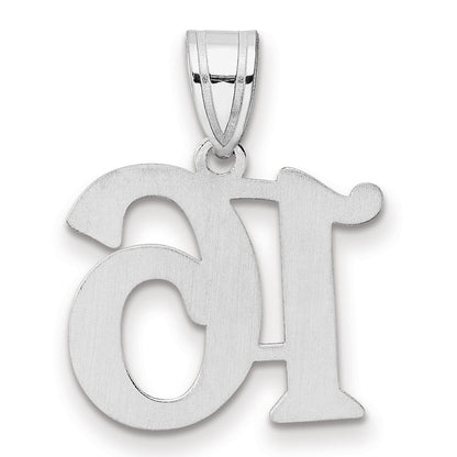 14K White Gold Polished Number 16 Pendant