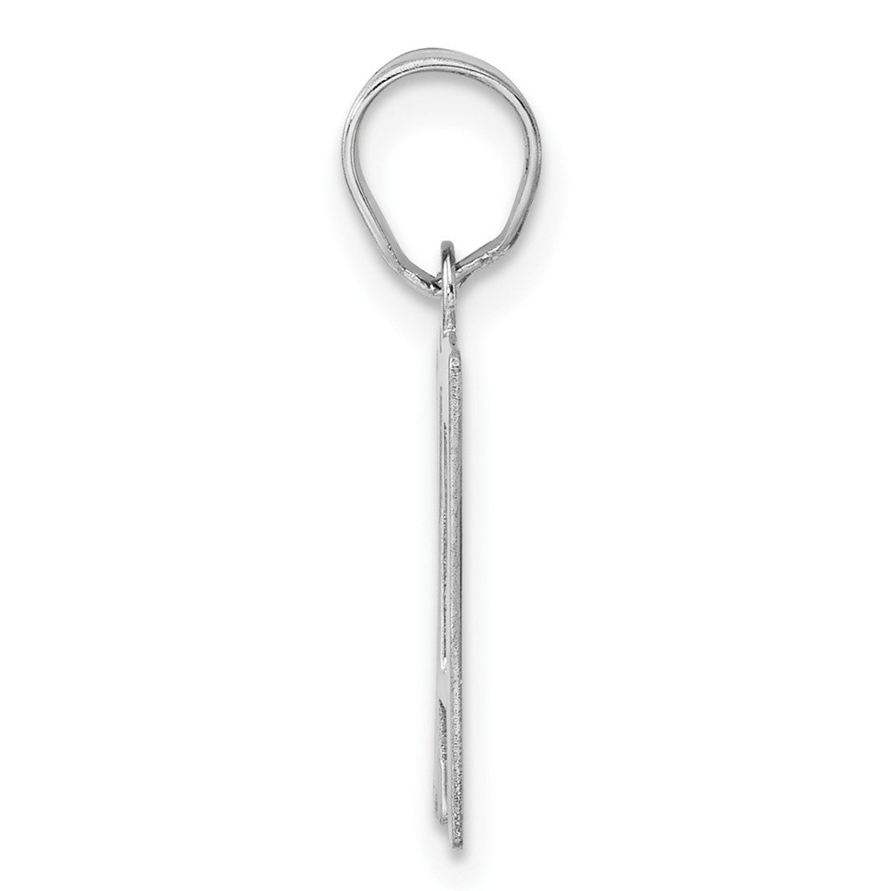 14K White Gold Polished Number 17 Pendant