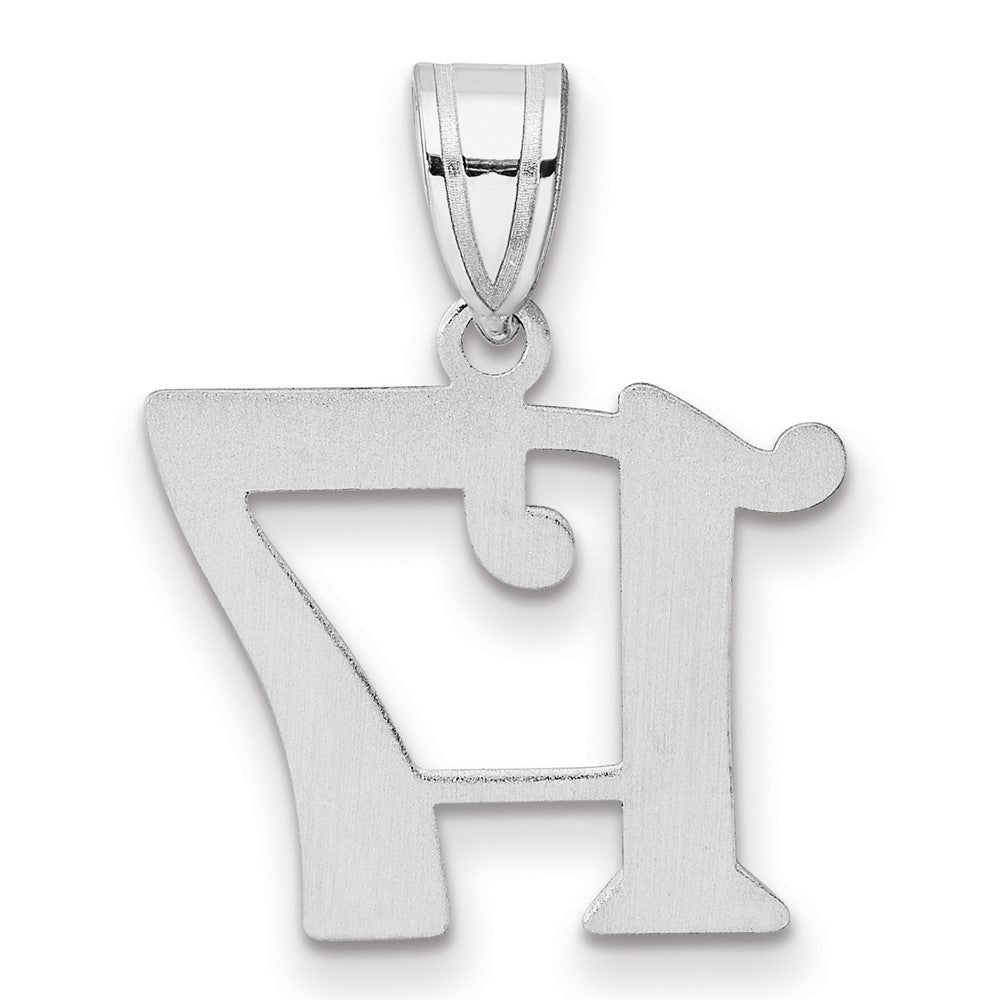14K White Gold Polished Number 17 Pendant