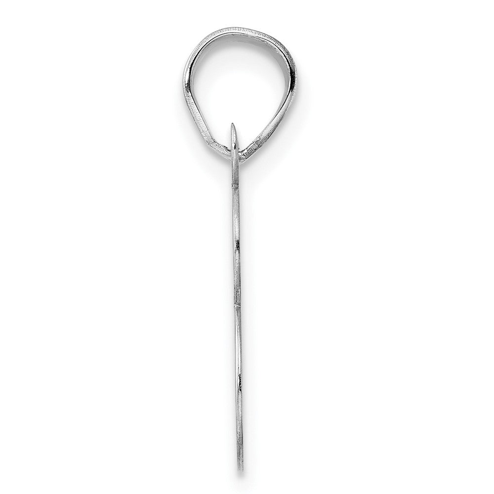 14K White Gold Polished Number 18 Pendant