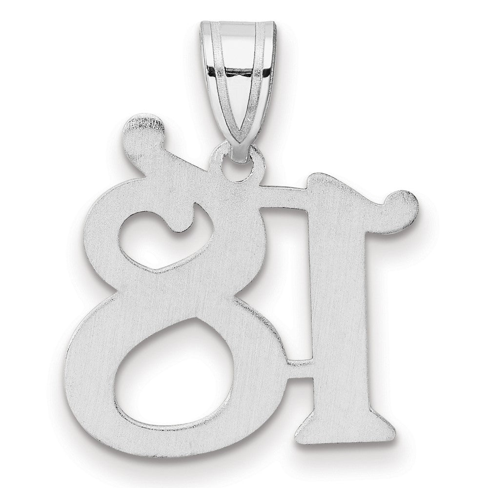 14K White Gold Polished Number 18 Pendant